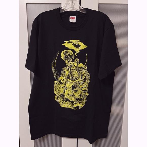 NWOT Supreme Mutants Tee Tshirt Black Highlight Yellow Logo Back Size L - Picture 2 of 9